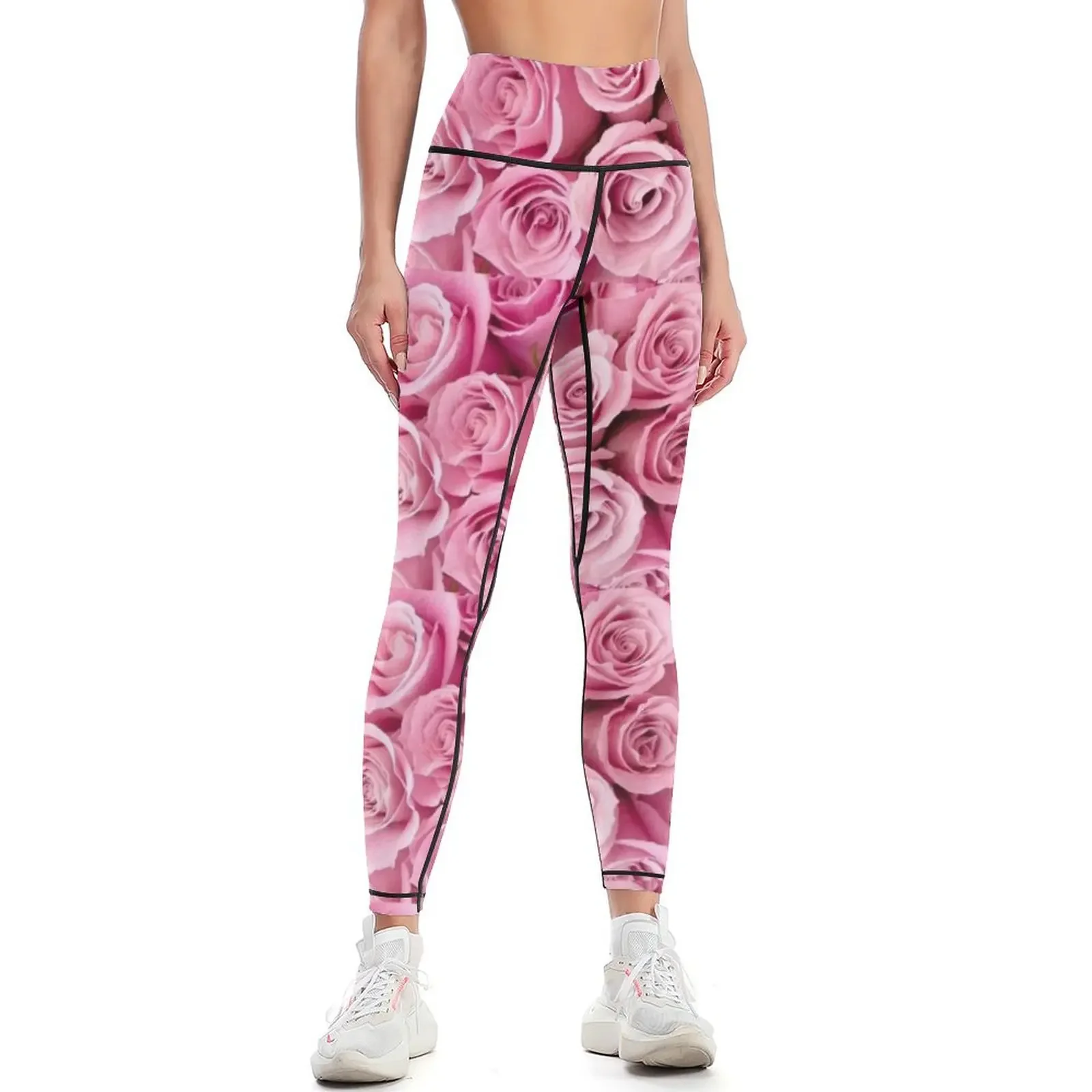 

Pink Roses Leggings sport legging Sports pants woman Fitness's gym clothes Sports female Womens Leggings