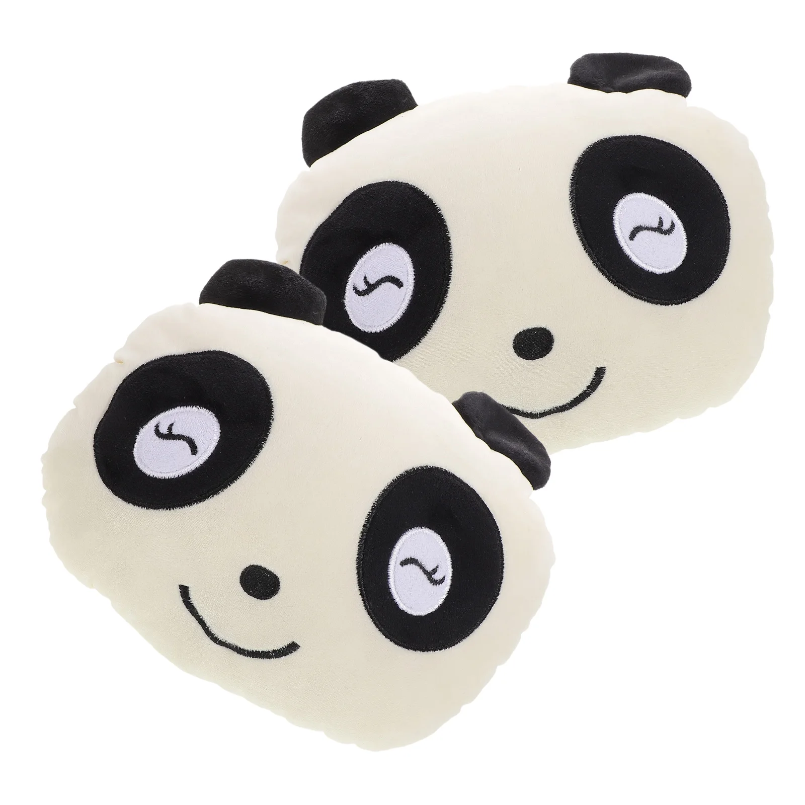 

2 Pcs Car Neck Pillow Ergonomic Adjustable Height Support Cushion for Driving Sleeping Panda Design Removable Cover