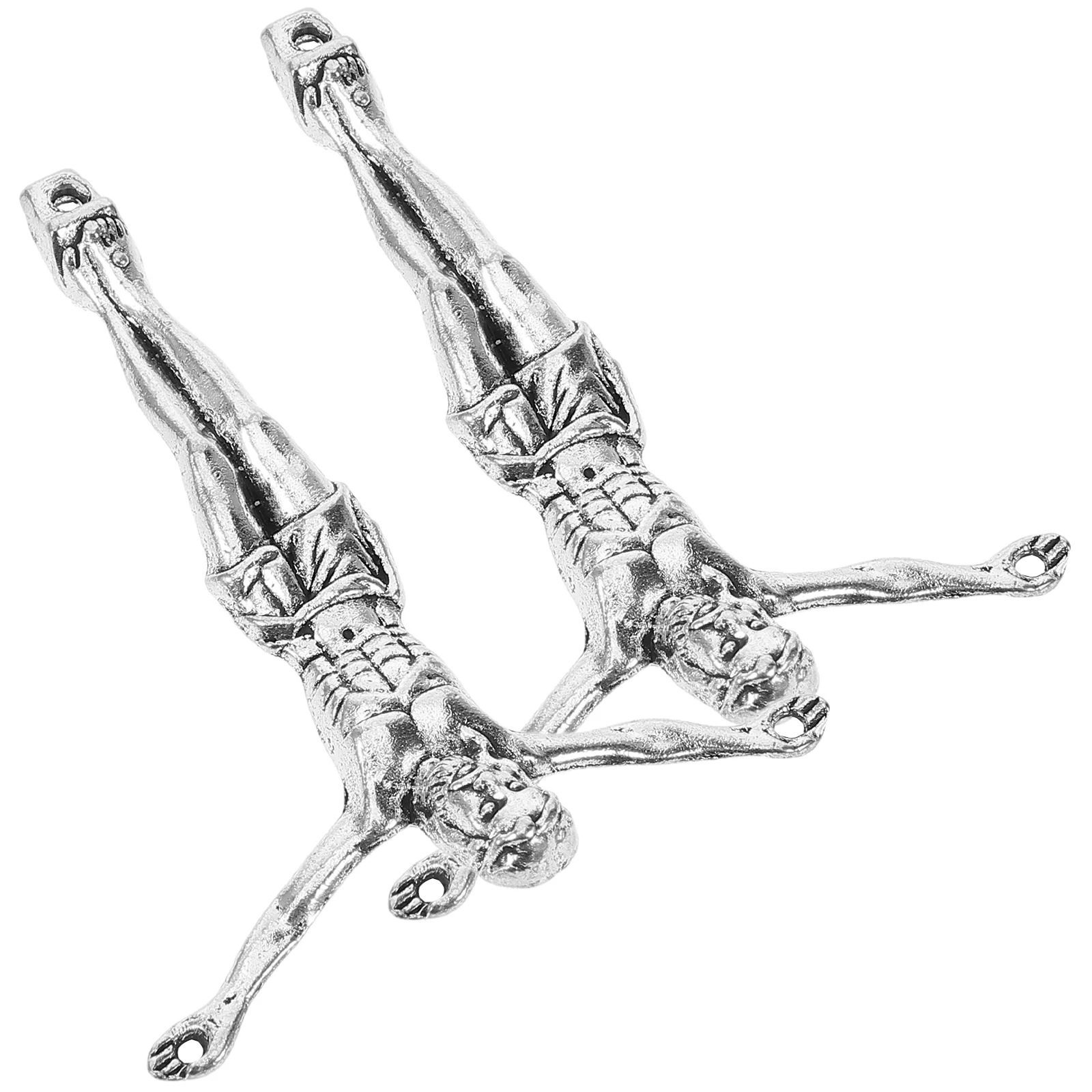 

2 Pcs Classic Silver Cross Accessories 5 4cm DIY Jesus Statue Decoration for Craft Figurine Sculpture Lightweight