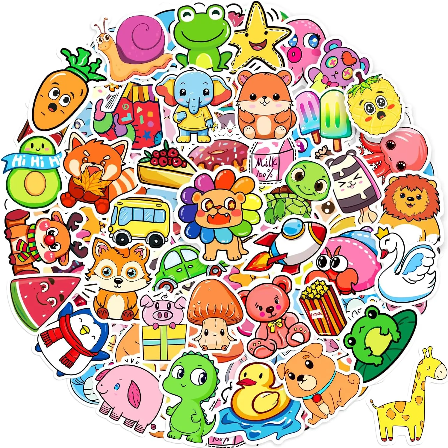 

600Pcs Cute Water Bottle Stickers for Kids Teens, Vinyl Waterproof Classroom Bulk Pack for Laptop School Gifts