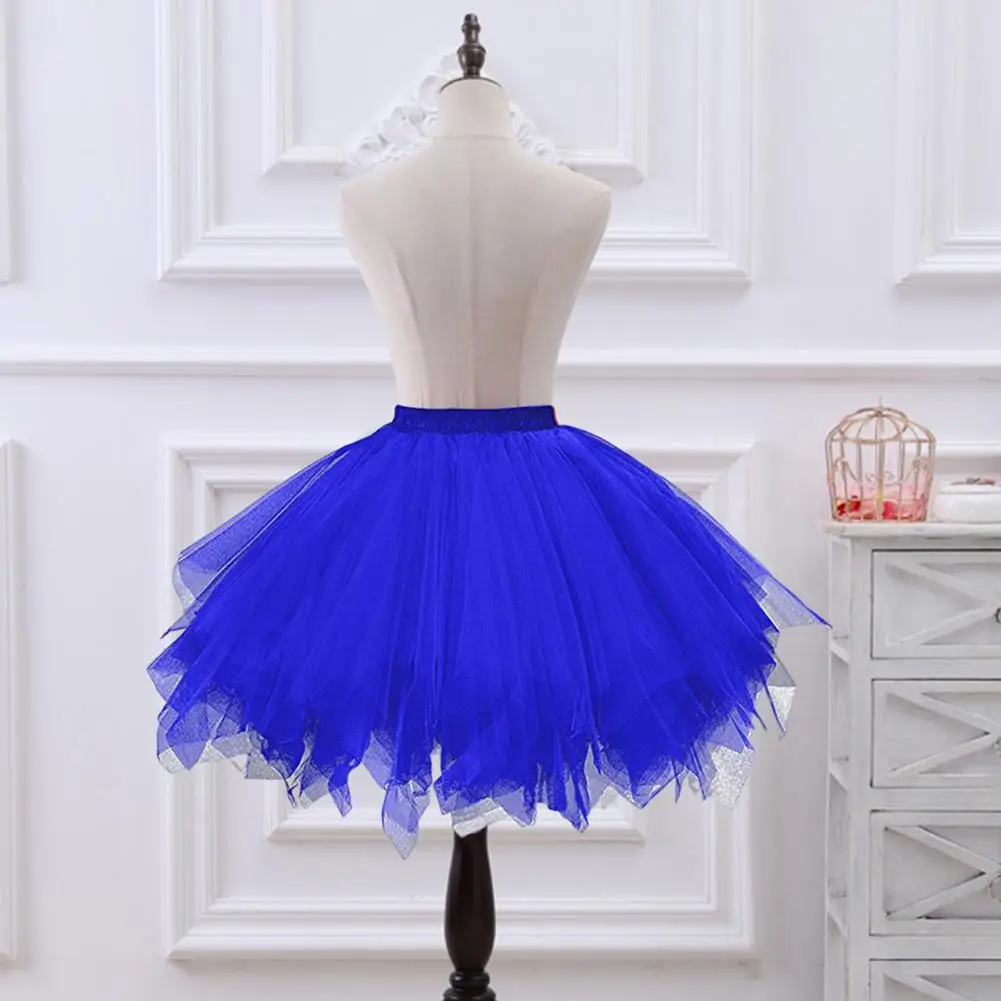 Solid Color Tulle Petticoat Soft Texture Women Petticoat Elegant High Waist Tulle Skirt for Women Multi-layered Dance Wear