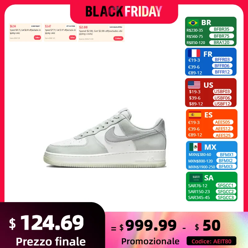 Nike Air Force 1 07 Low Top Mens Sneakers Classic Comfort Mens Sneakers Classic Off White