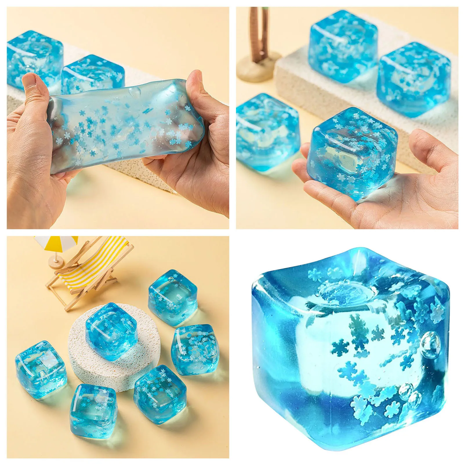 

Games Sausage Stress With Snowflakes Inside For Your And Chill Snow Pieces Silent Nice Square Shape Anxiety Sensory Prospector