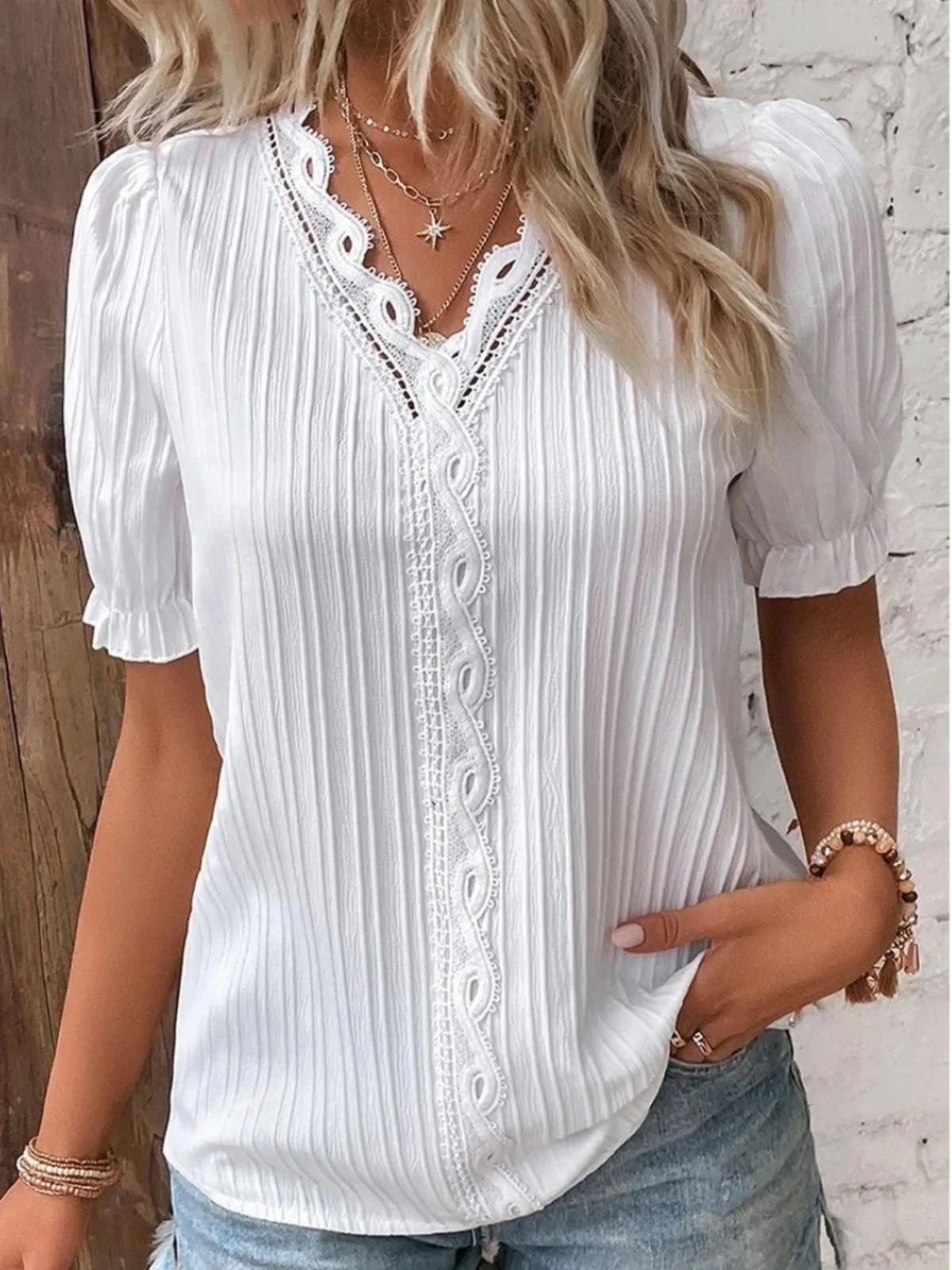 

Faionable Summer V-ne irt Женский топ с принтом Sli Slim Fit ort Sve Повседневная футболка из полиэстера для Vaion