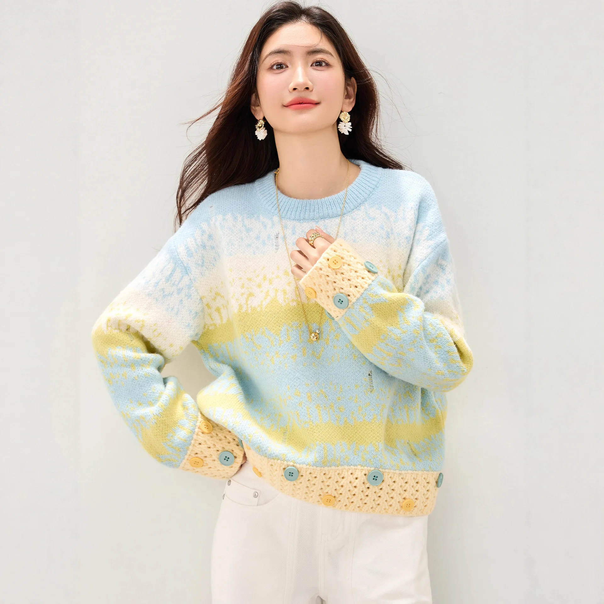 

2025 Mohair Sweater Women's Autumn Winter New Little Chanel Design Sense Lazy Knitted Top Trendy Style