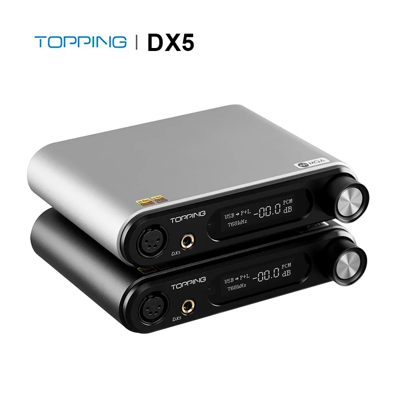 

TOPPING DX5 ES9068AS*2 Bluetooth LDAC USB DAC MQA full decoding PCM32bit 768kHz DSD512 XLR RCA 6.35mm output XMOS Headphone Amp