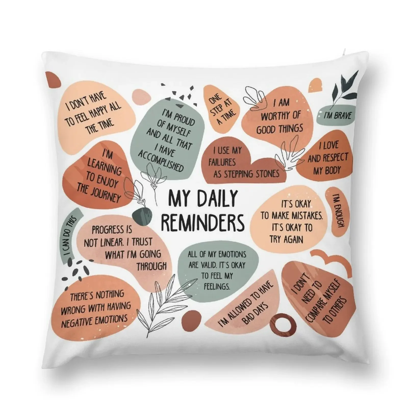 Daily reminders, positive affirmations Throw Pillow Pillows Aesthetic christmas cushions covers pillow