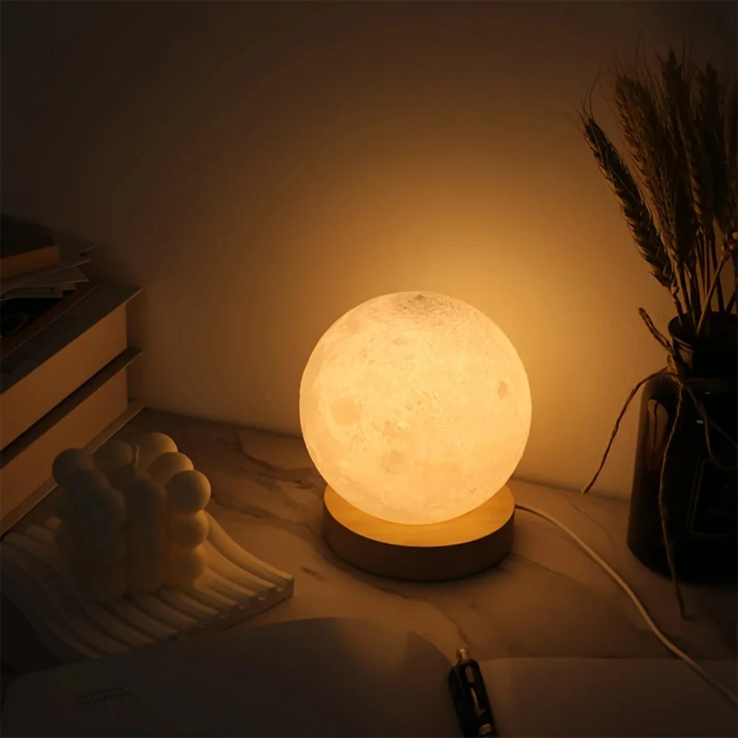 Nieuwe 1Pc Sferische Tafellamp Bedlampje Warm Warm Slaapkamer Nachtlampje Eenvoudige Sfeer Lamp