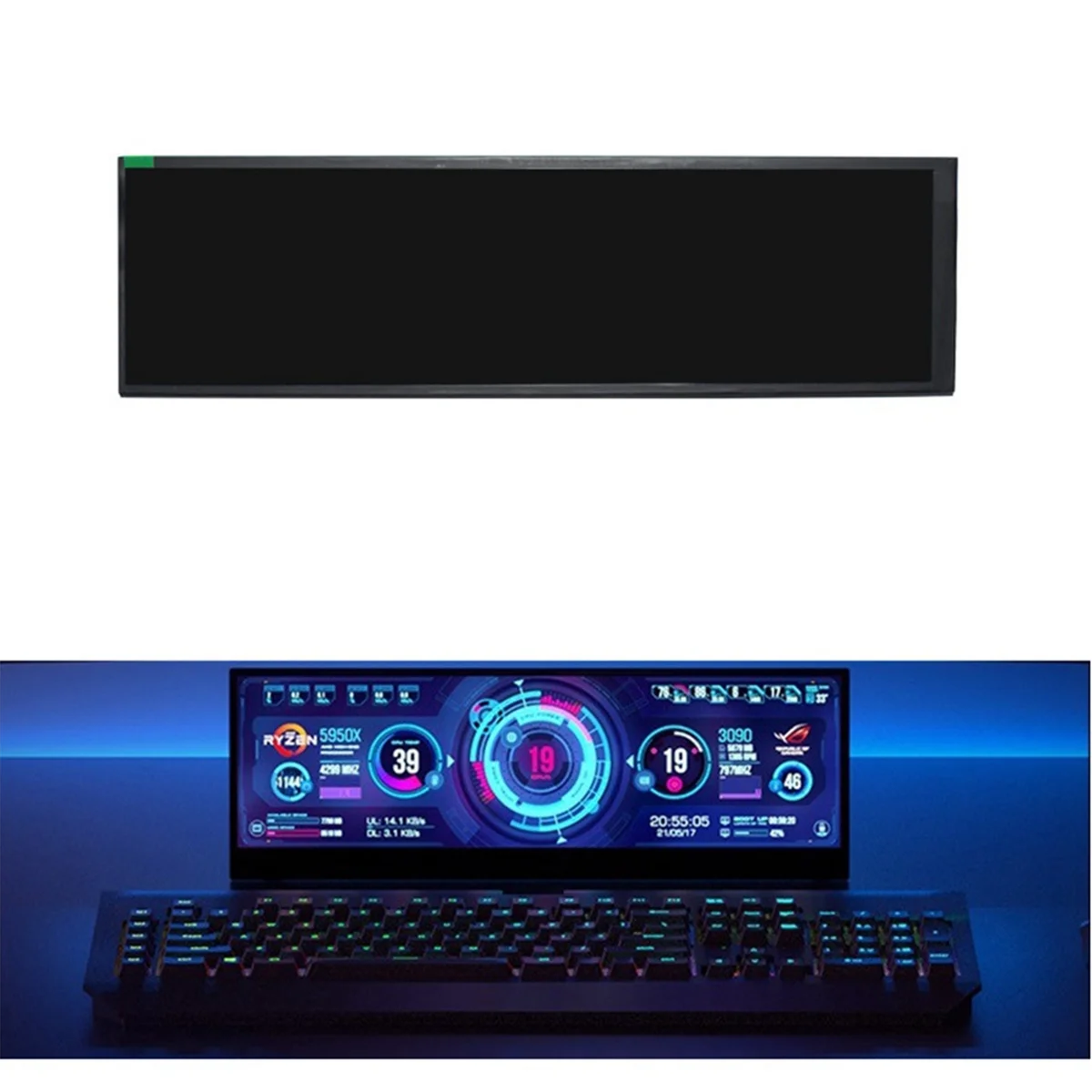 Hot 8.8 Inch HDMI-Compatible Touch Long Wide Monitor with Case PC Temperature Display PC Sensor Panel Display Monitor