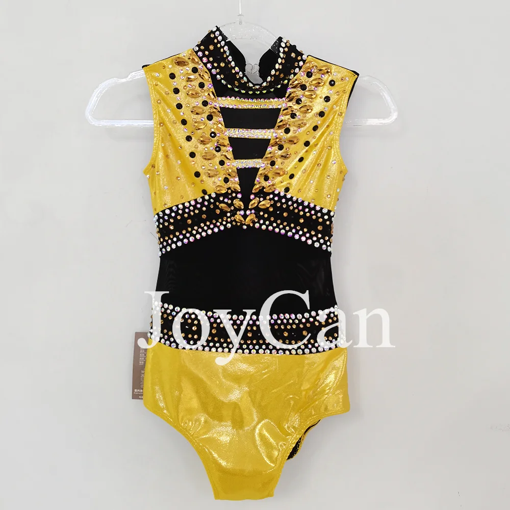 JoyCan-فستان رقص موسيقى الجاز الغنائي ، الزي الأصفر ، ملابس الرقص القطبي ، تدريب أداء الفتيات