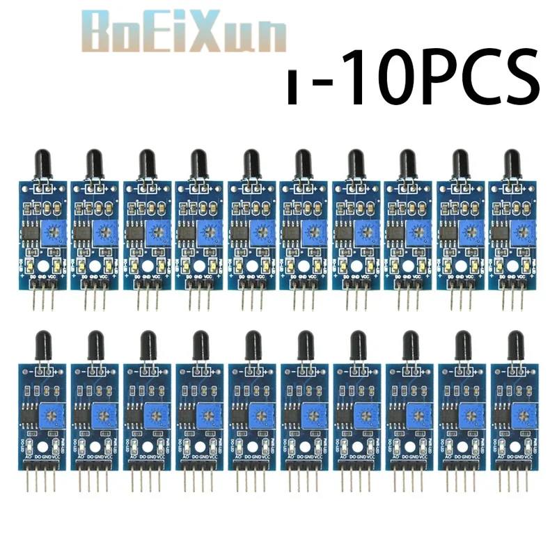 1-10PCS LM393 4Pin 3Pin IR Flame Detection Sensor Module Fire Detector Infrared Receiver Module For Diy Kit