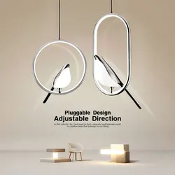 Lampes suspendues d'oiseau de LED pour la chambre à coucher salon éclairage intérieur pour la maison lustre confronLights pour couloir allée AC85-265V