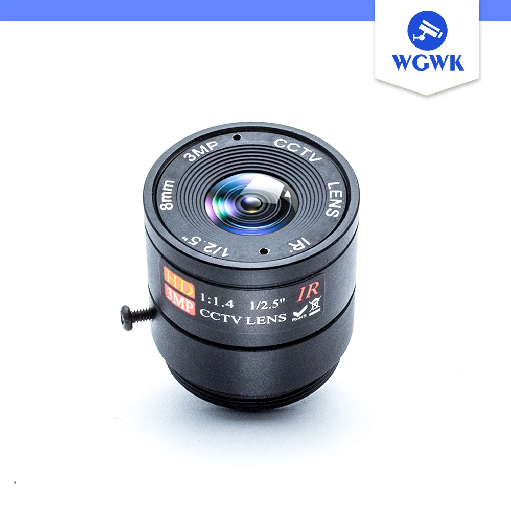 

WGWK-C38A0 High Quality Industrial 3MP 8mm Fixed Focus CS Mount Lens CCTV Lens With 650 IR Filter For IP USB Cameras And Webcam