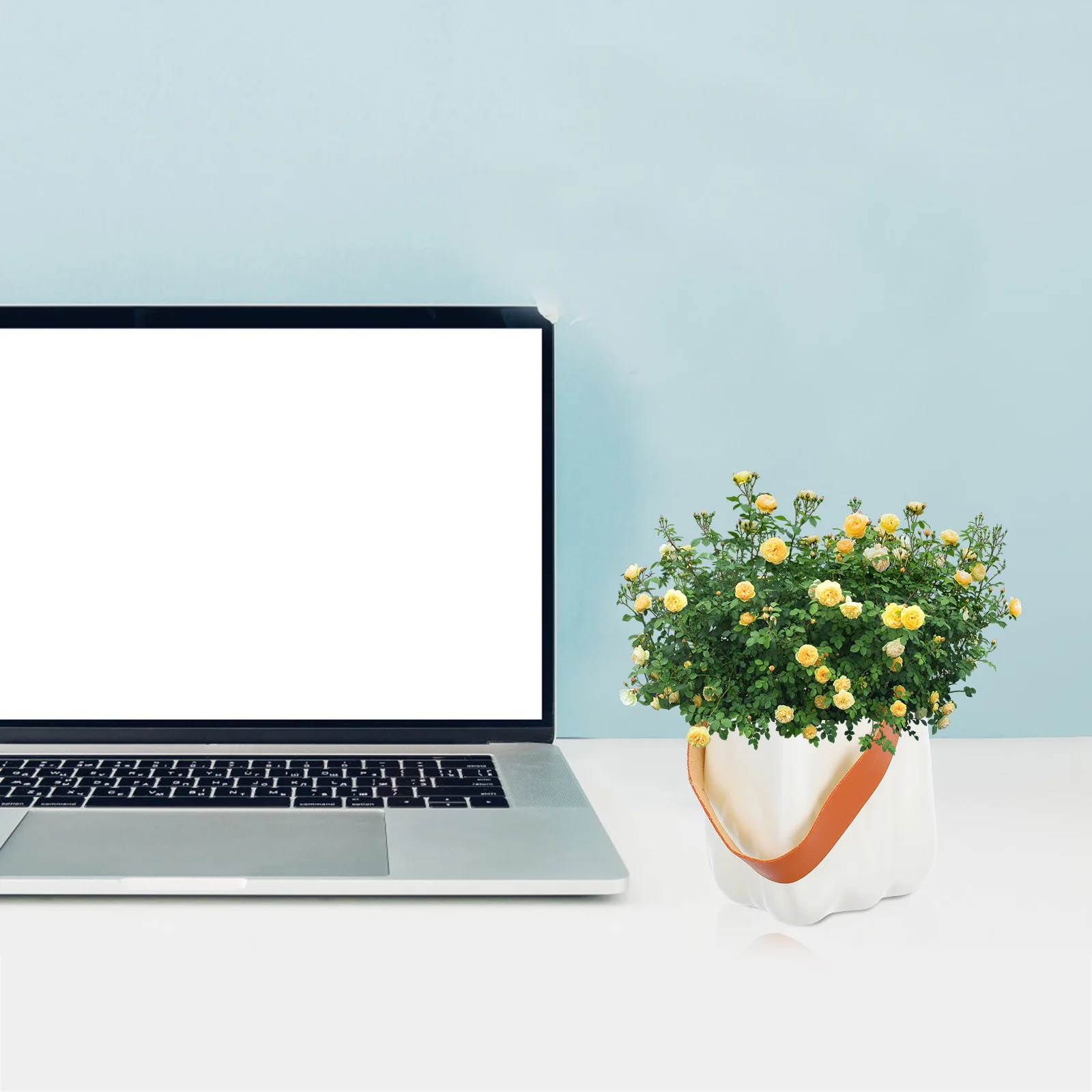 

European Style Flower Container Modern Handle Flower Vase Planter For Artificial Dried Flowers Desktop Table Decor Succulent Pot