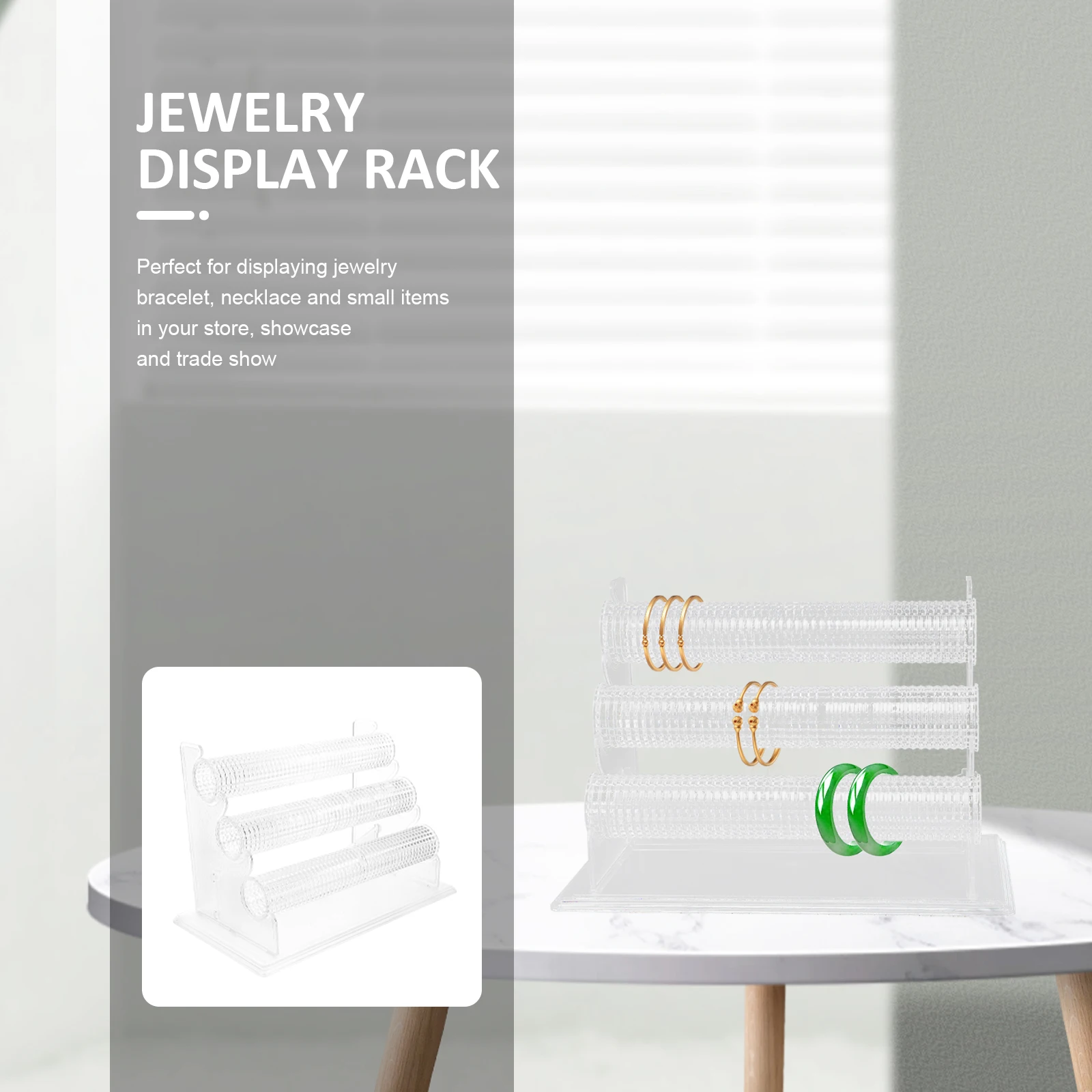 

3 Tier Dismountable Jewelry Display Stand Bangle Bracelet Watches Holder Desktop Organizer Rack For Home Store Display Handheld