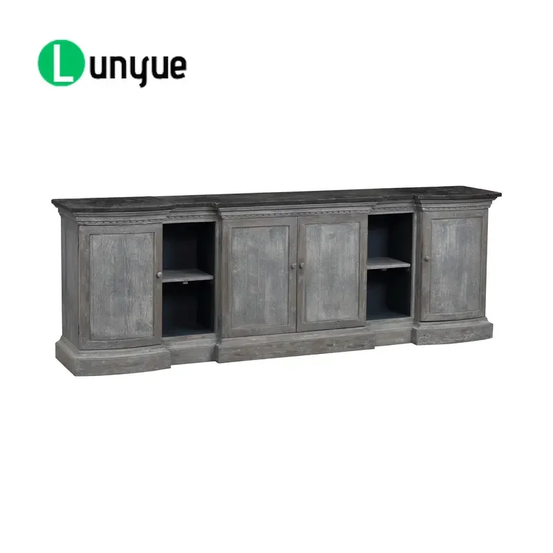 Recycled Pine Antique Sideboard Cabinet for Kitchen Living Room Furniture Storage Cupboard Locker Vintage Style Home Decor