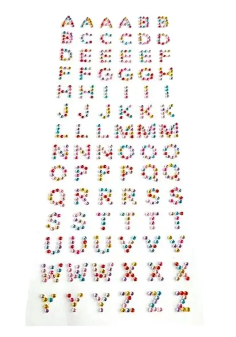 

12sheet Mix Color Crystal Alphabet LETTER NUMBER Sticker Scrapbook Self Adhesive Rhinestone Paper Craft Photo Wedding Gifts DIY