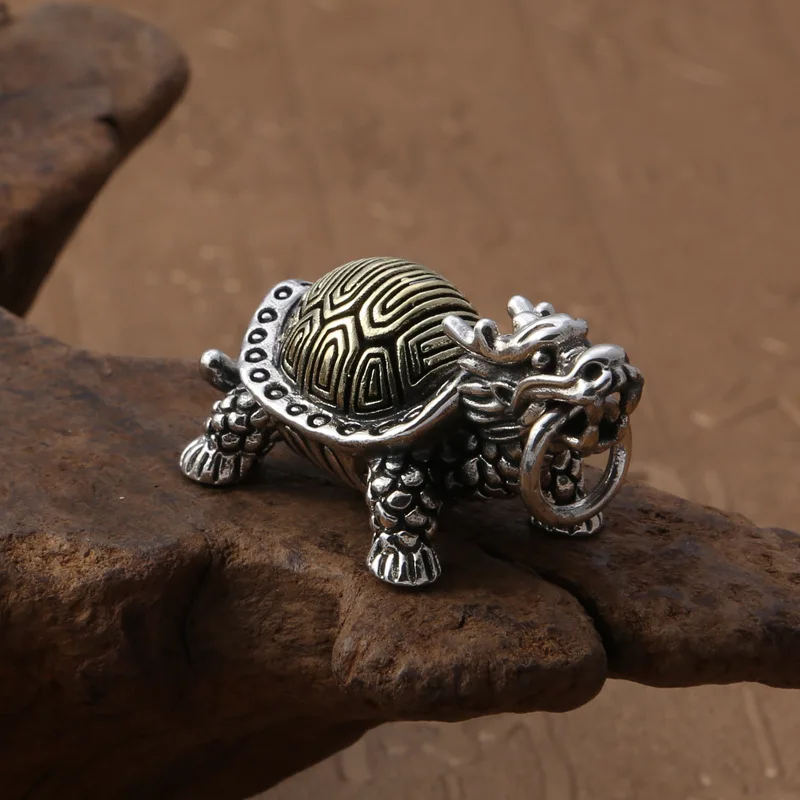 BOCAI 100% real S925 solid sterling silver Pendants for Women Men Vintage Thai Silver Craft Dragon Turtle Model Punk Jewelry