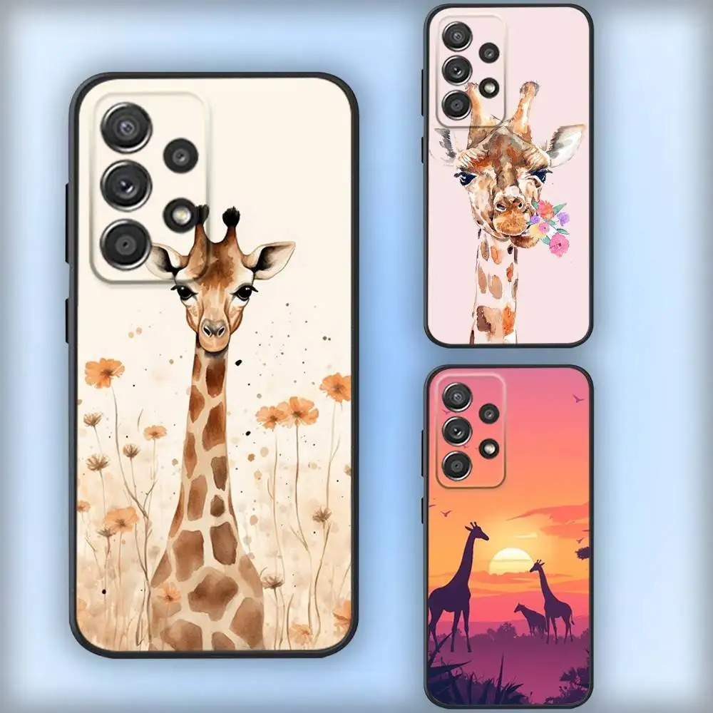 

Cartoon Animal Giraffe Phone Case For Samsung S25,S24,S21,S22,S23,S30,Ultra,S20,Plus,Fe,Lite,Note,10,9,5G Black Cover