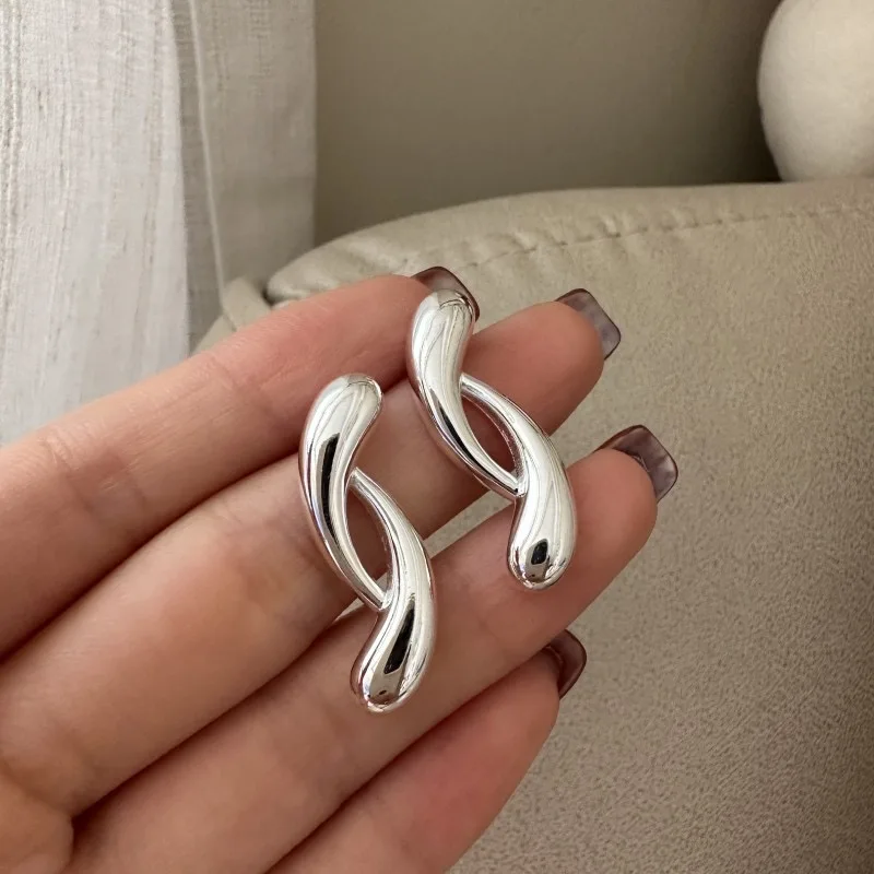 BF CLUB 925 sterling zilveren oorbellen voor dames Trendy eenvoudige twist oorbel sieraden voorkomen allergie feestaccessoires