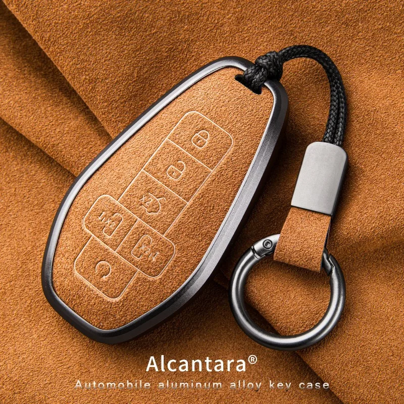 

Для DENZA D9 2024-2025 DM-i EV: Чехол для ключей из замши, защитный чехол-футляр, брелок, аксессуары для интерьера автомобиля