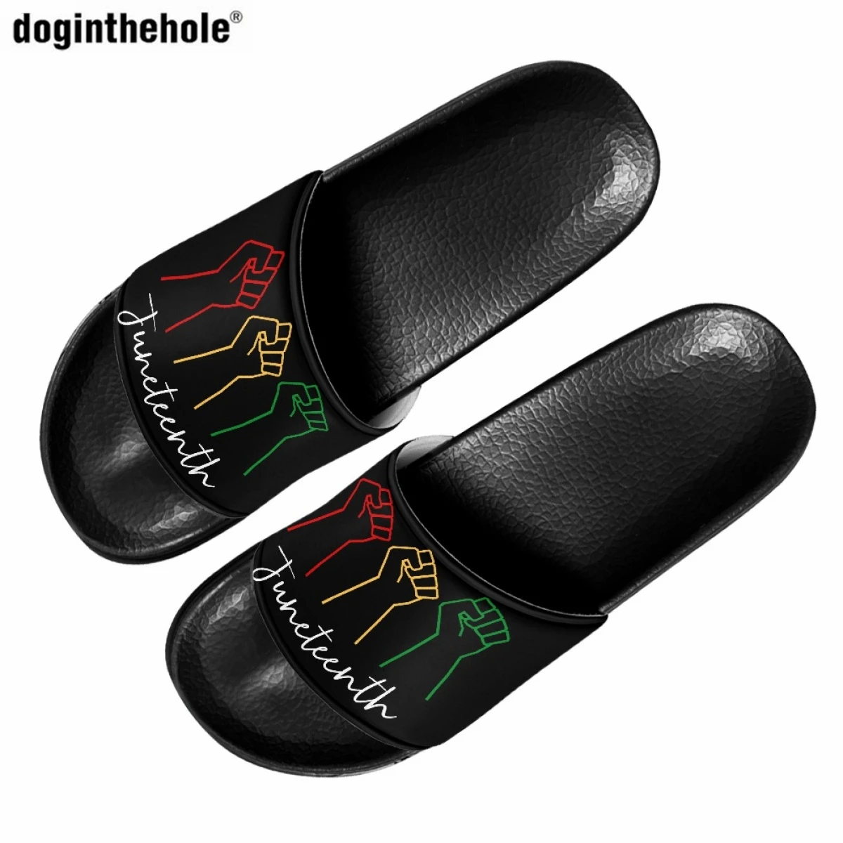 

Doginthehole EVA Light Slippers for Women New Hot Juneteenth Freeish Black History Print Summer Beach Slippers Wading Sandals