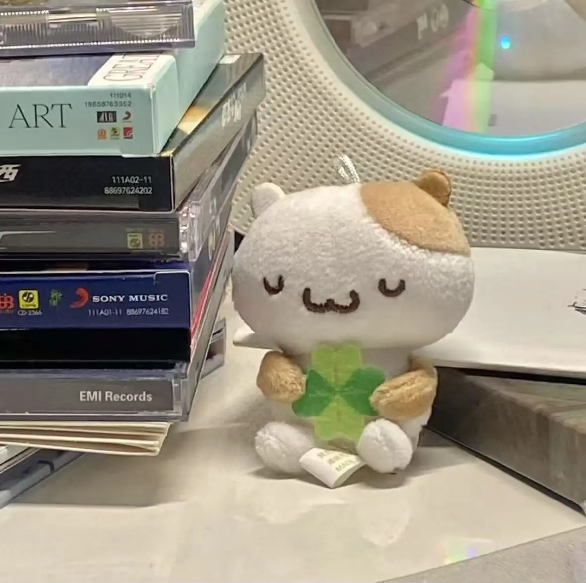 카와이 리틀 피트 머핀 네잎 클로버 소프트 플러시 장난감 가방 참 키체인 컬렉션 선물