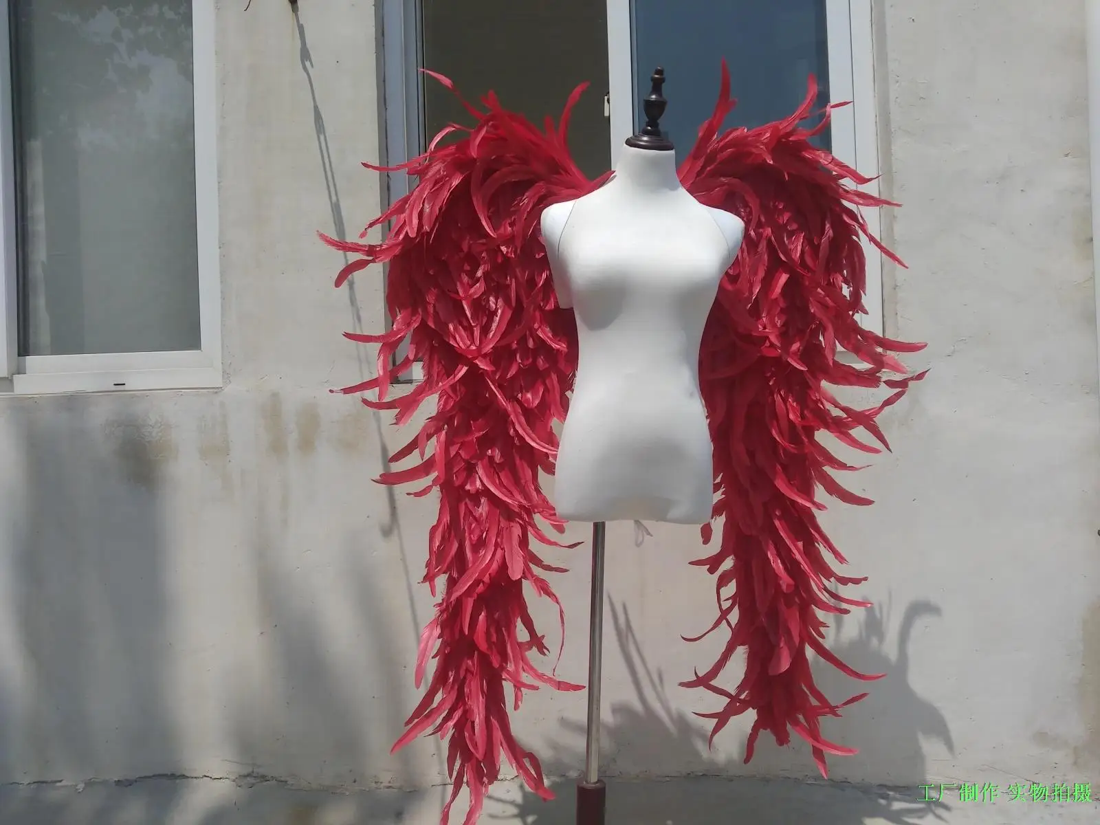 Red Angel Feather Wings Props Role Playing Party Stage Props for Halloween Christmas Anime Cosplay Model Stage Accessories