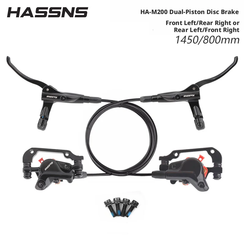 

HASSNS MTB Bike Hydraulic Clamp Disc Brake 800/1450mm Bike Oil pressure Brake Bicycle Mountain Bike Parts Update Set