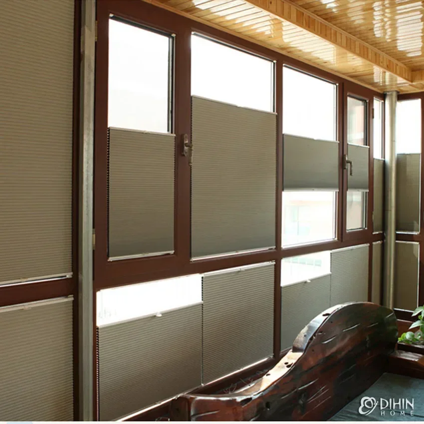 الموضة الحديثة اللاسلكية الأعلى أسفل أسفل أسفل الظل الخلوي نصف/تعتيم كامل مخصص نافذة العسل ظلال نافذة الستائر