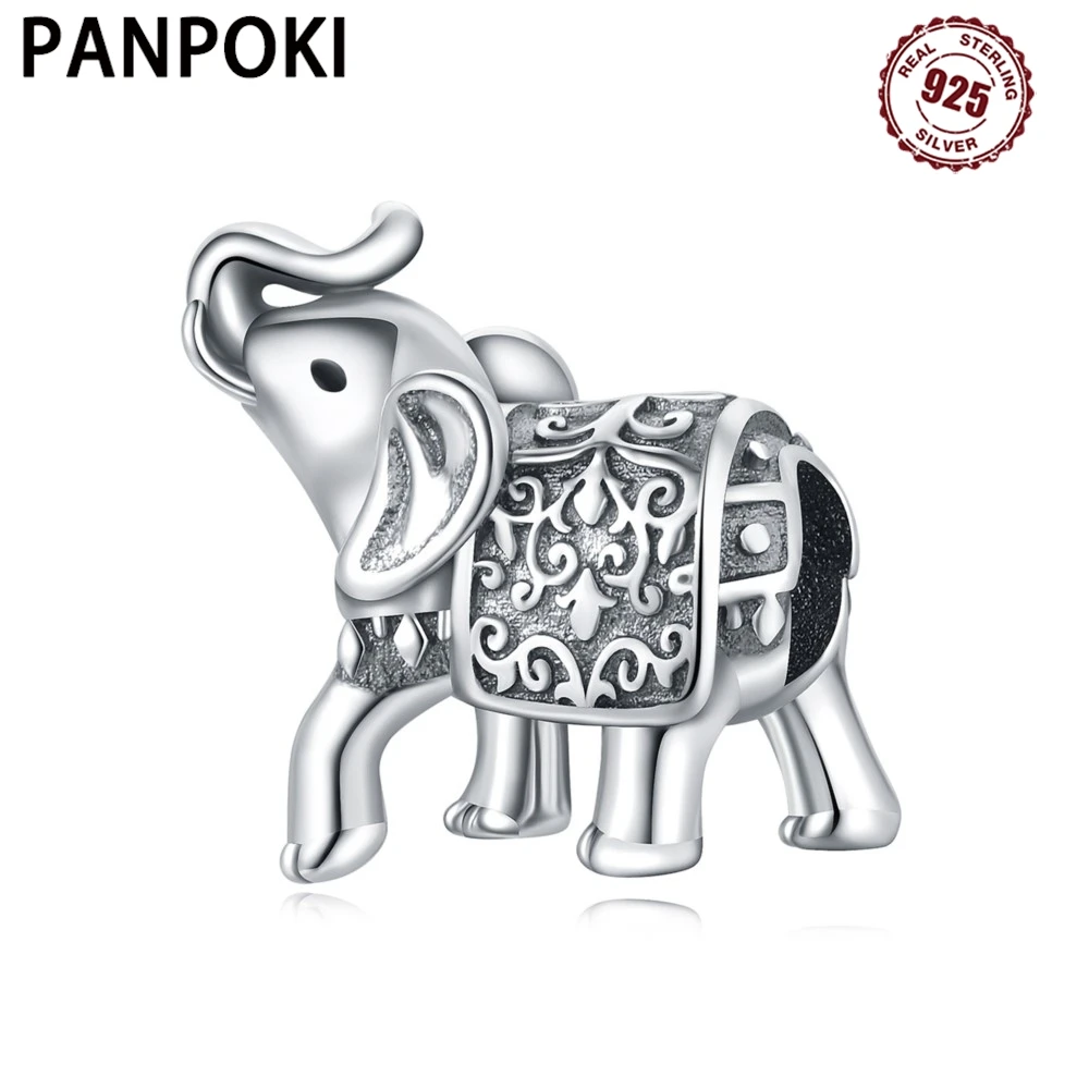 

925 Sterling Silver Cute Elephant Beads Fit Bracelets Decoration DIY Birthday Party Fine Gift Jewelry Bracelets Accessories