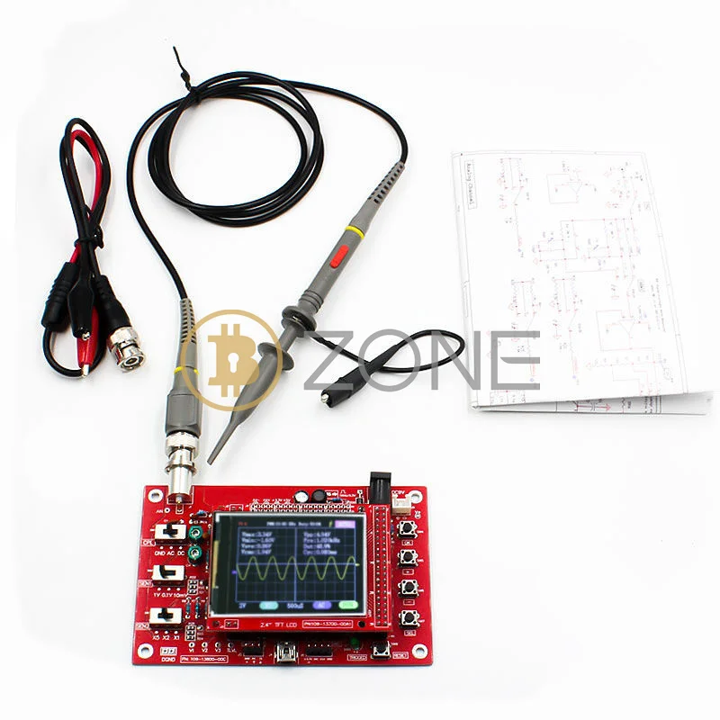 2.4" TFT Digital Oscilloscope 1Msps Kit Parts for Oscilloscope Making Electronic Learning Set DSO FNIRSI-138+P6100 Probe