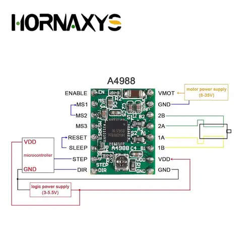 5/10PCS 3D Printer Parts StepStick A4988 DRV8825 Stepper Motor Driver With Heat sink Carrier Reprap RAMPS 1.4 - Image 4