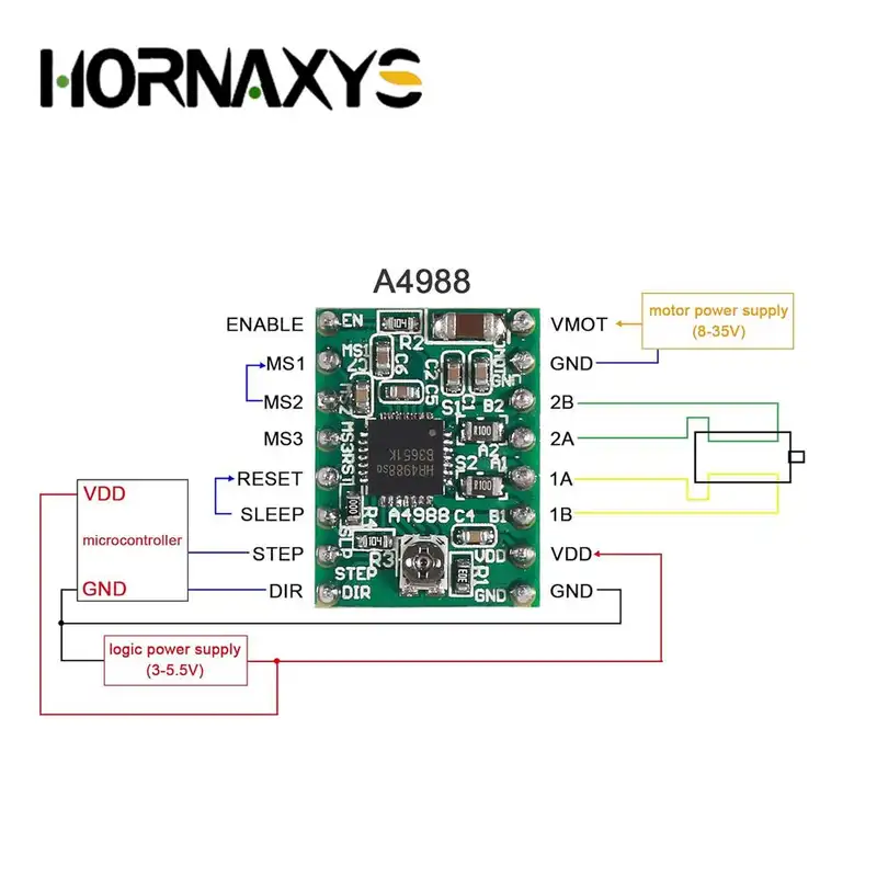 5/10PCS 3D Printer Parts StepStick A4988 DRV8825 Stepper Motor Driver With Heat sink Carrier Reprap RAMPS 1.4 - Image 4