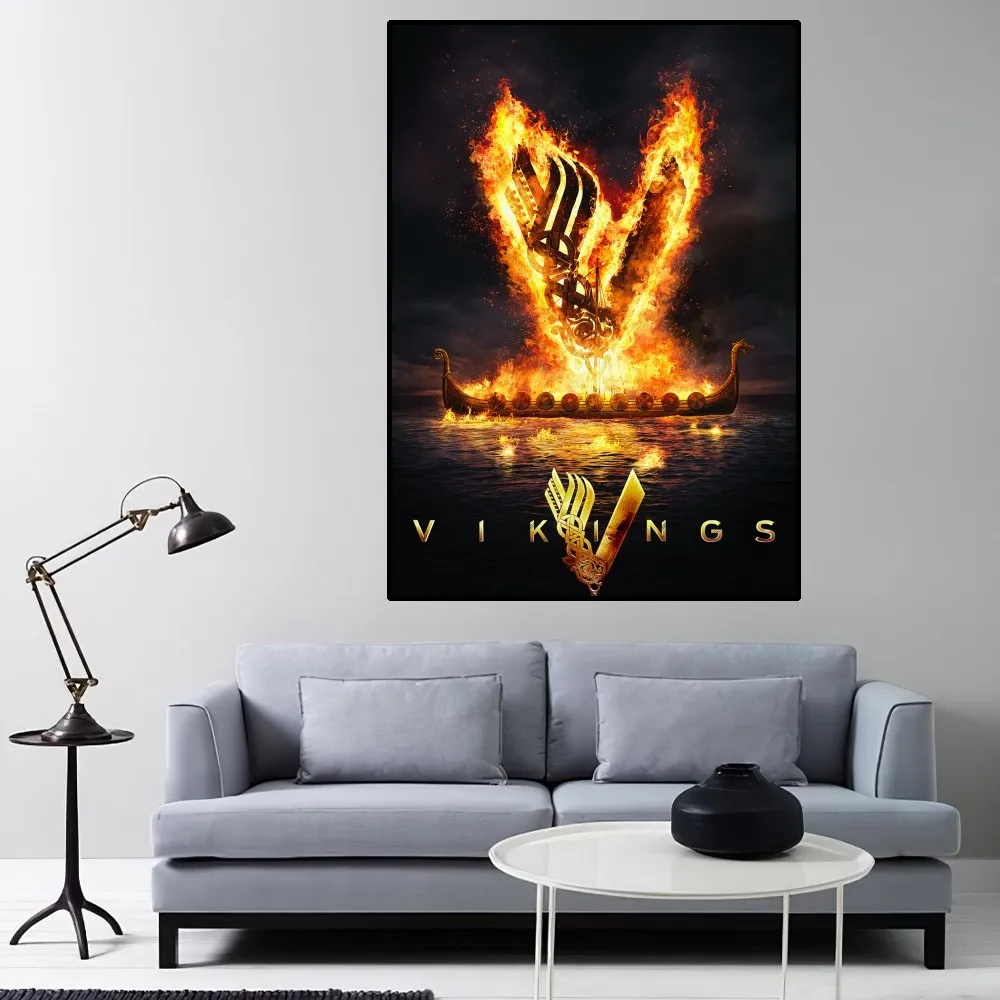 Vikings Hot TV Poster Home Room Decor Living Room Bedroom Aesthetic Art Wall Painting Stickers