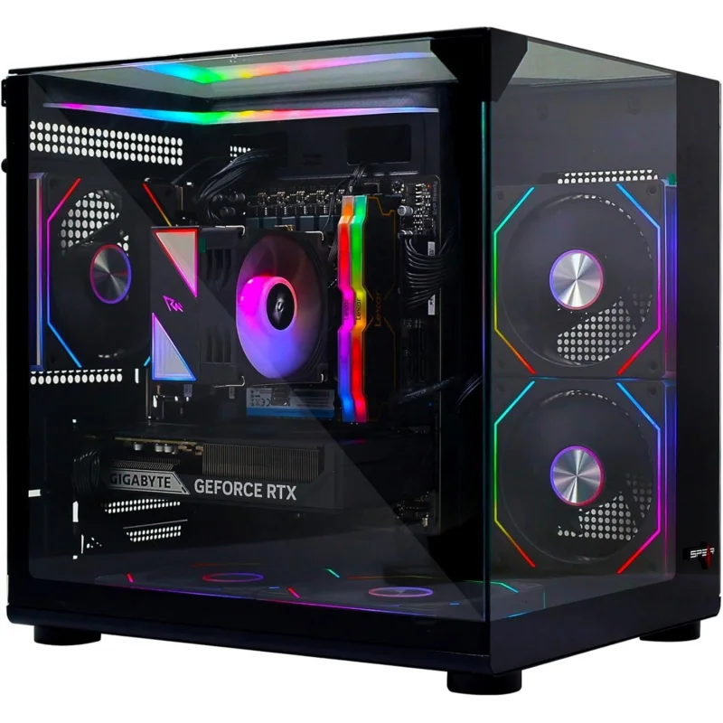 Komputer do gier – Core i5-14400F, RTX 5060Ti 8GB, 32GB DDR5, 1TB NVMe SSD 3300MB/s, zasilacz 600W, obudowa M-ATX ARGB z 5 wentylatorami ARGB i pilotem