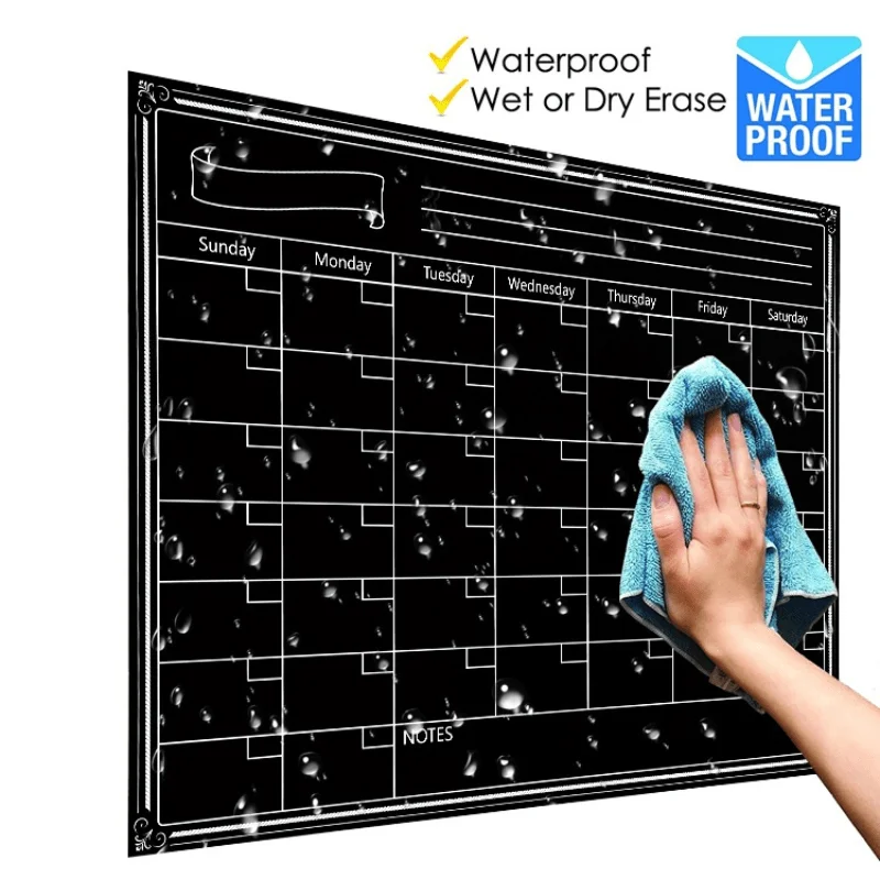 1Pc Dry Erase Board Blackboard Month Magnetic Calendar Chalkboard Wall Sticker