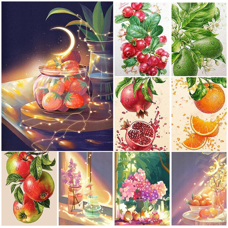 DIY 5D Diamond Painting Full Drill Fruit Picture Grape Diamond Mosaic Hand Inlaid Rhinestones Embroidery Home Decor Gifts