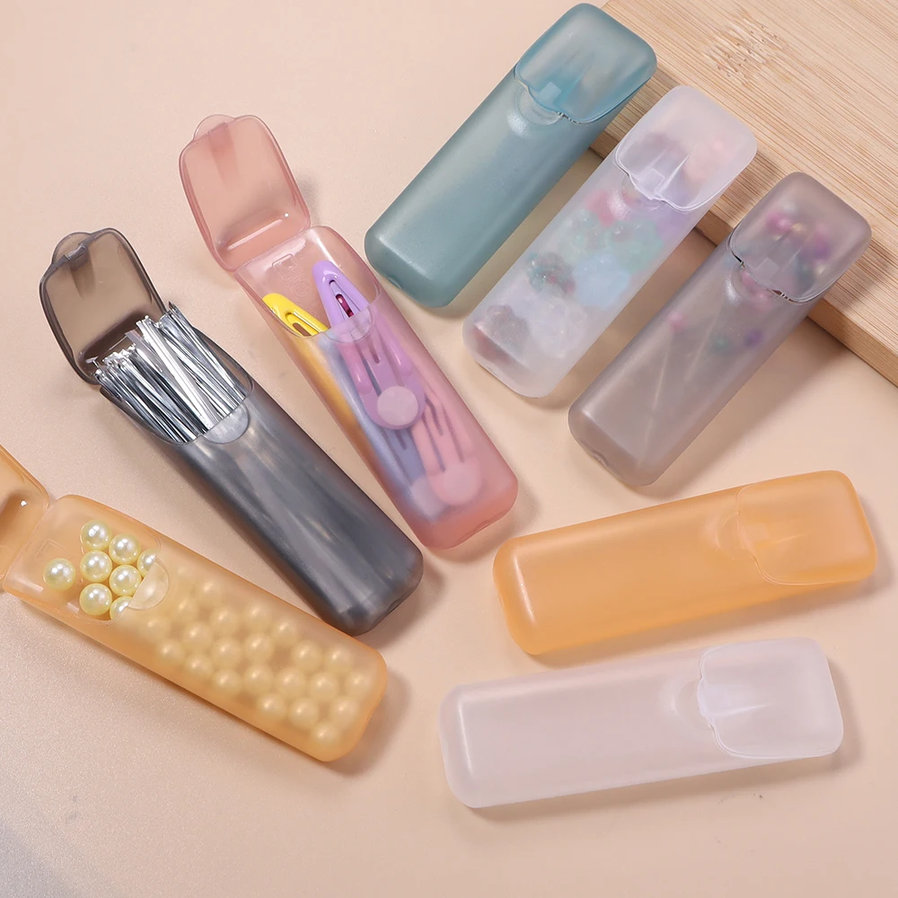 4pcs Mini Portable Storage Boxes Small Parts Organizer Travel Toothpick Dental Floss Pill Jewelry Storage Compartments
