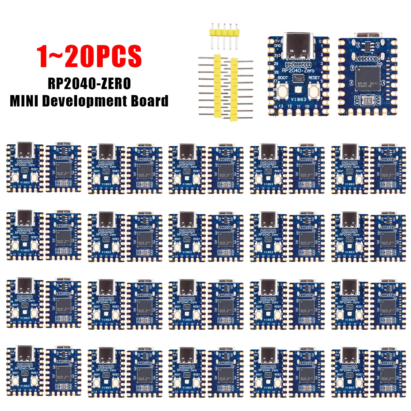 1-20PCS RP2040-Zero for Raspberry Pi Microcontroller PICO Development Board Module Dual-core Cortex M0+ Processor 2MB Flash XCW