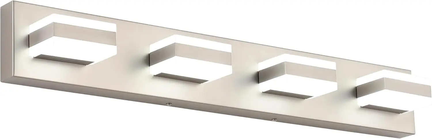 

Светильник для ванной комнаты из матового никеля с 4 светодиодными лампами для установки над зеркалом, простая установка и энергосбережение