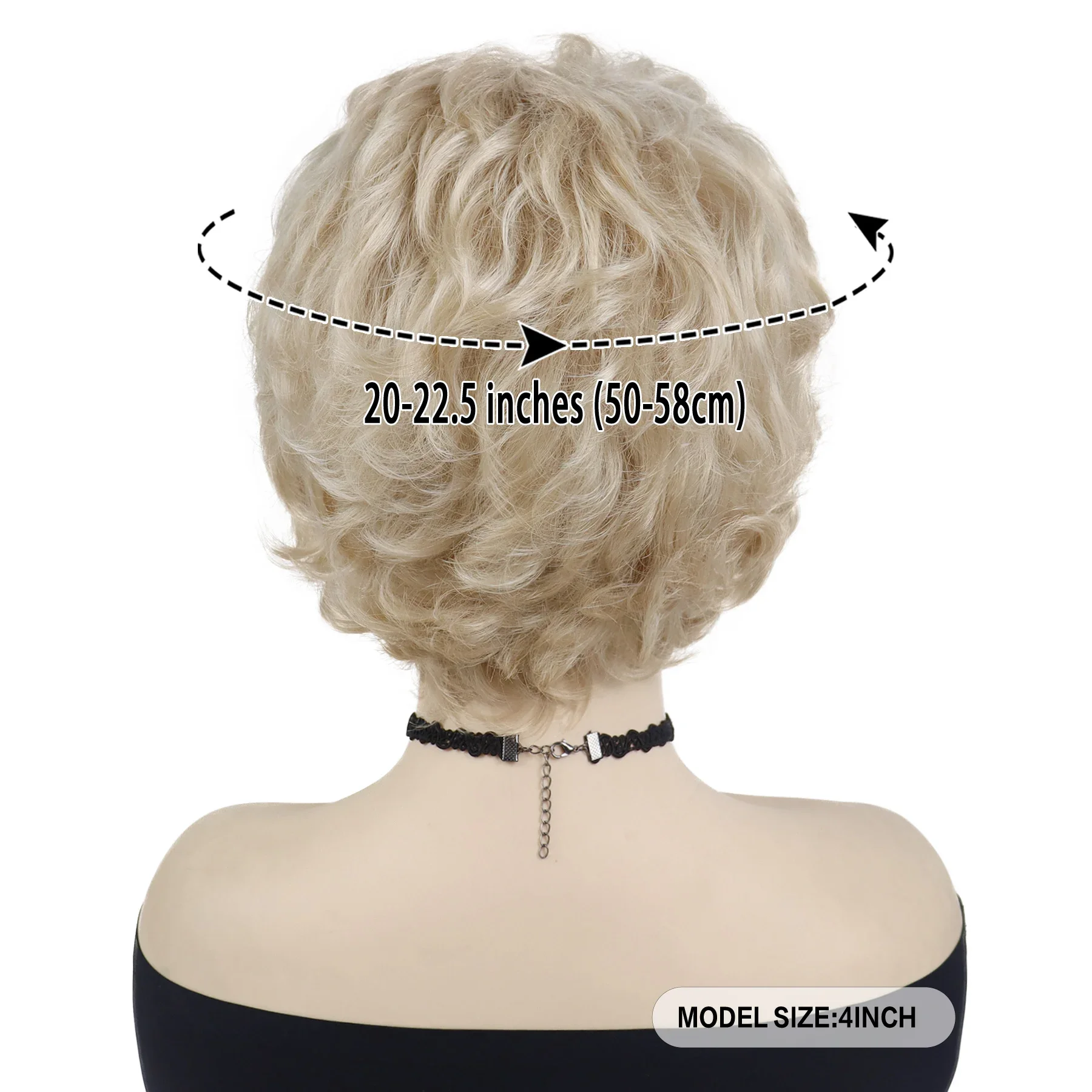 GNIMEGIL Synthetic Blond Wig Natural Hair for White Women Short Pixie Cut Blonde Wig with Bangs Mother Daily Wear Dress Up Party