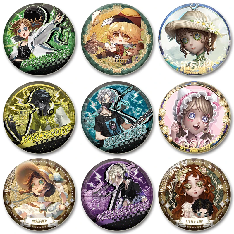 32/44/58mm  Anime Identity Ⅴ Button Pin Tinplate Brooch Funny Character Cartoon Badge for Backpack Accessories Fans Collection