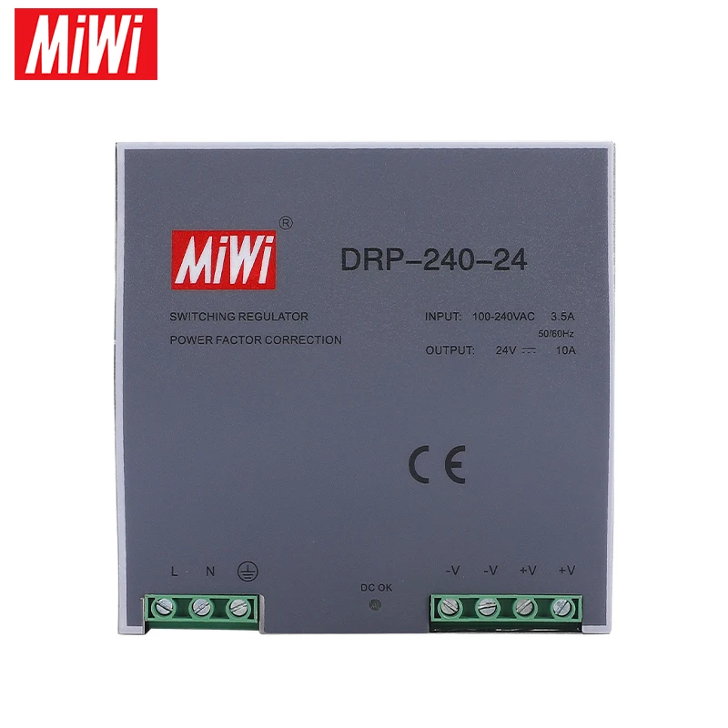

DRP-240-24 24V 10A 240W Industrial Power Supply AC DC 85-264VAC 2Years Warrenty