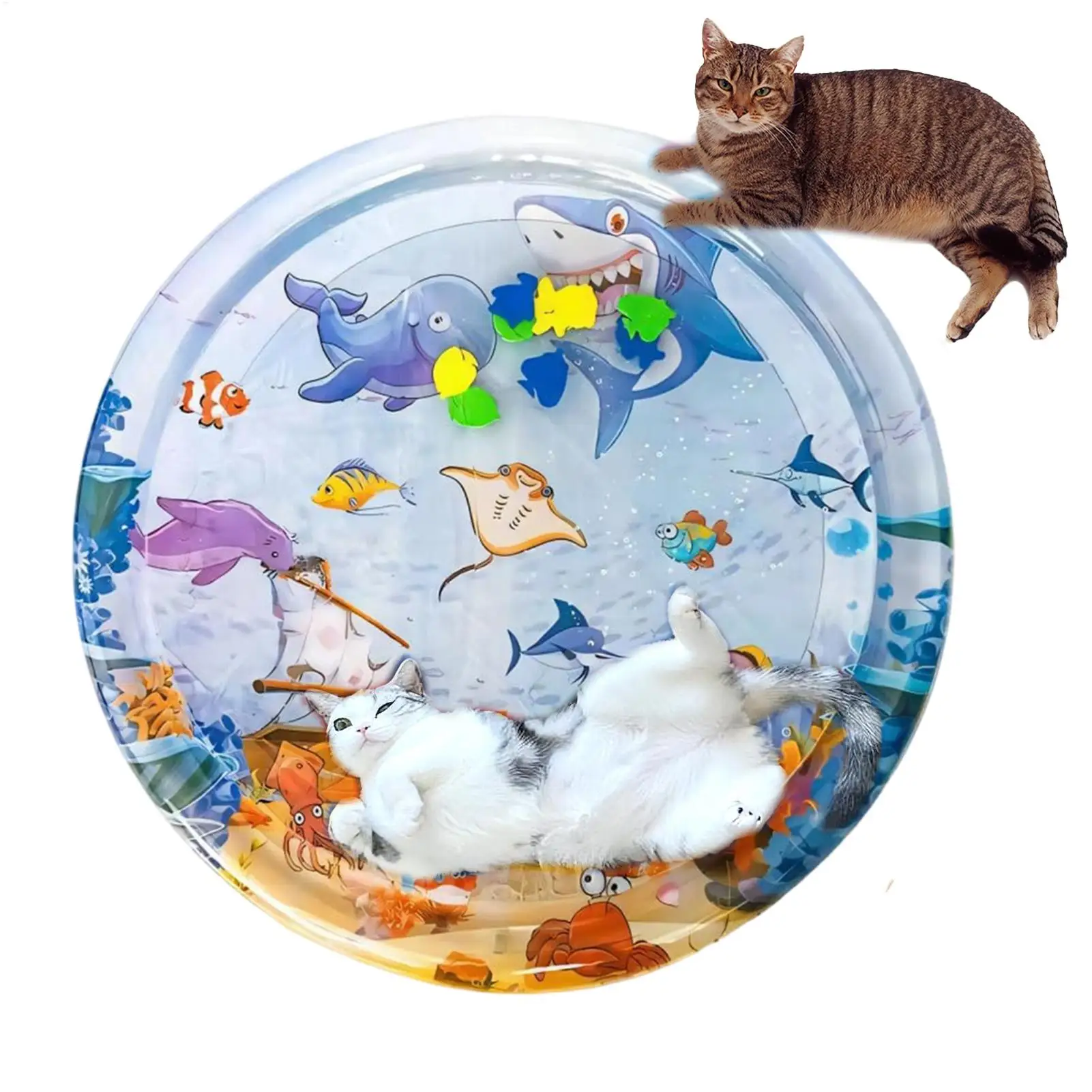 Summer pet cooling mat Cat Play Mat Sensory Pet Water Bed Interactive Cat Mat Thickened Inflatable Water Mat  Pet Playmat
