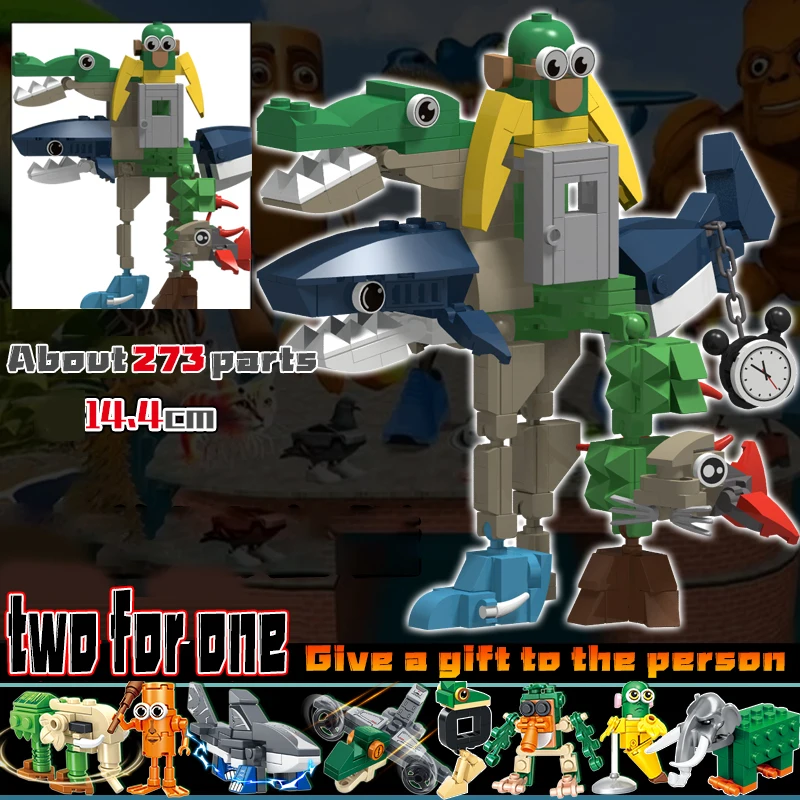 مجموعة مكعبات بناء شخصيات غريبة الأطوار - ألعاب شخصيات تونغ وتراالا لرواية القصص الإبداعية، هدية تعليمية ممتعة للأطفال