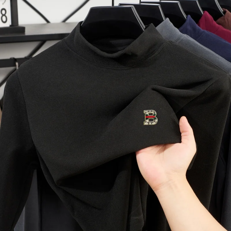 Sudadera con capucha de manga larga y cuello medio alto para hombre, con estampado de letras a la moda, para primavera y otoño, informal, versátil, para el día a día.
