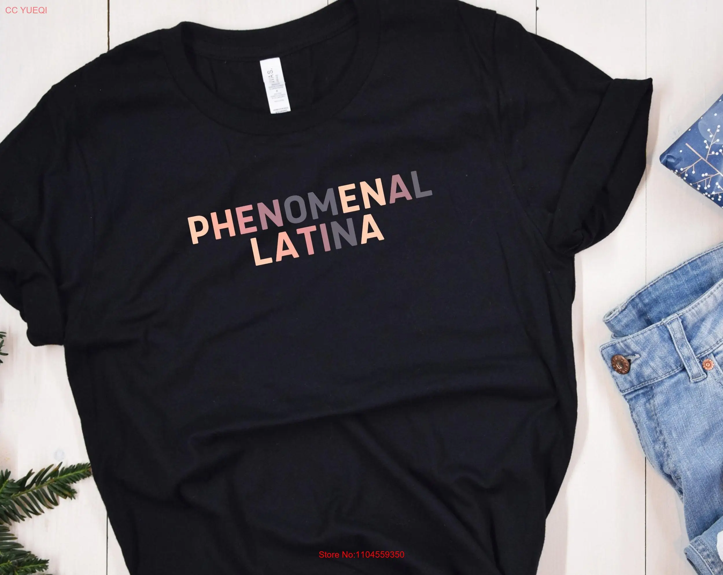 Phenomenally Latina T Shirt Afro Retro Woman Girl Cool long or short sleeves