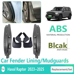 For Haval Raptor 2023 2024 2025 5-Door SUV Black Car Mud Guards Front Rear Fenders Antifreeze Mudguard Mudflaps Auto Accessories