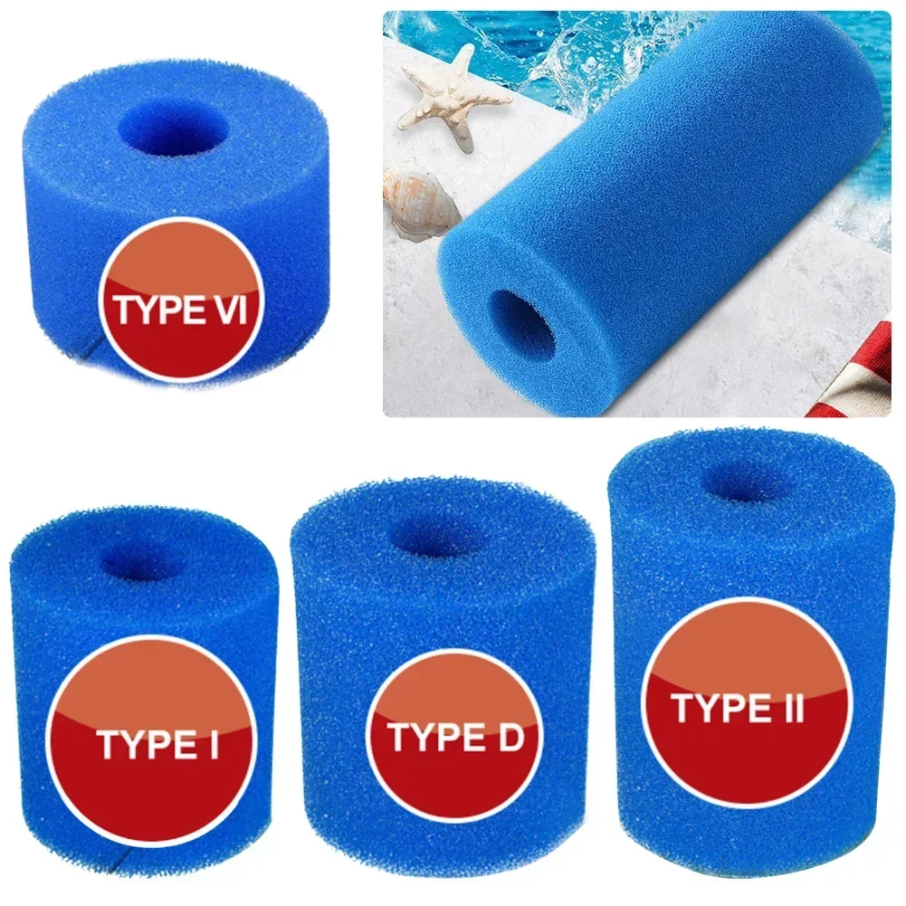 For Intex Type I/II/VI/D Washable Swimming Pool Filters Sponge Reusable Foam Cleaner Tub Filter Cartridge Garden Accessory Tools